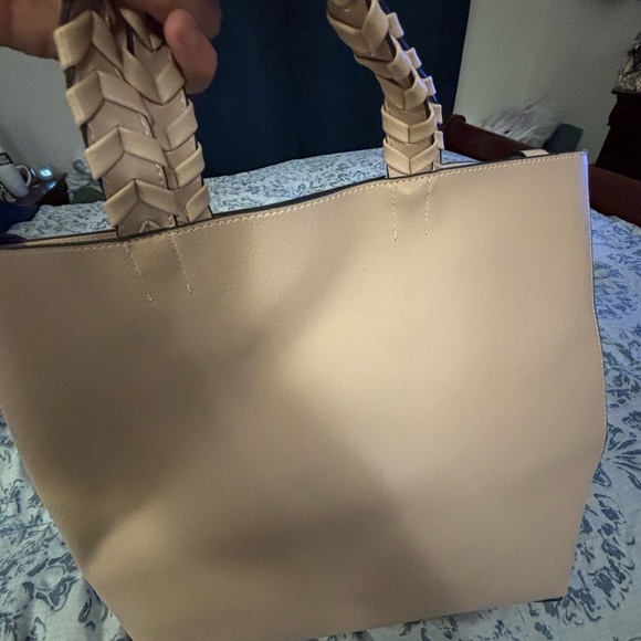 Jules Kae Cream Tote Bag with Textured Finish and Sturdy Handles - Picture 5 of 5